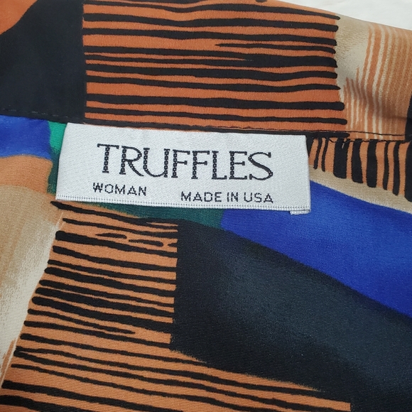 VTG Truffles 80’s Geometric Button Up Blouse - Picture 3 of 4